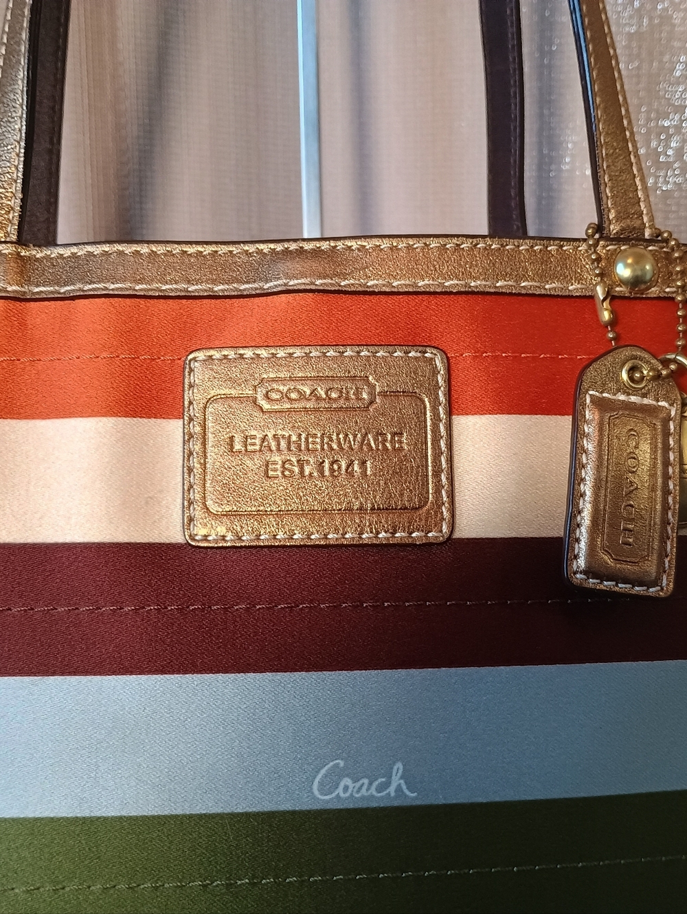 Coach Legacy Stripe Tote - Picture 2 of 9